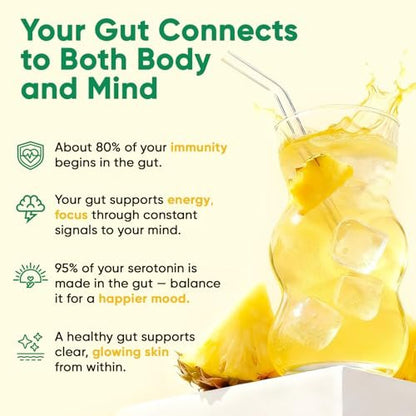 Venture Pal 2-in-1 Hydration Packets + Gut Health Electrolytes Powder - 7 Elektrolyte & 5 Vitamine, Probiotika - Zuckerfreies flüssiges tägliches IV-Getränk zur Linderung von Dehydrierung | Non-GMO | 16 Sticks