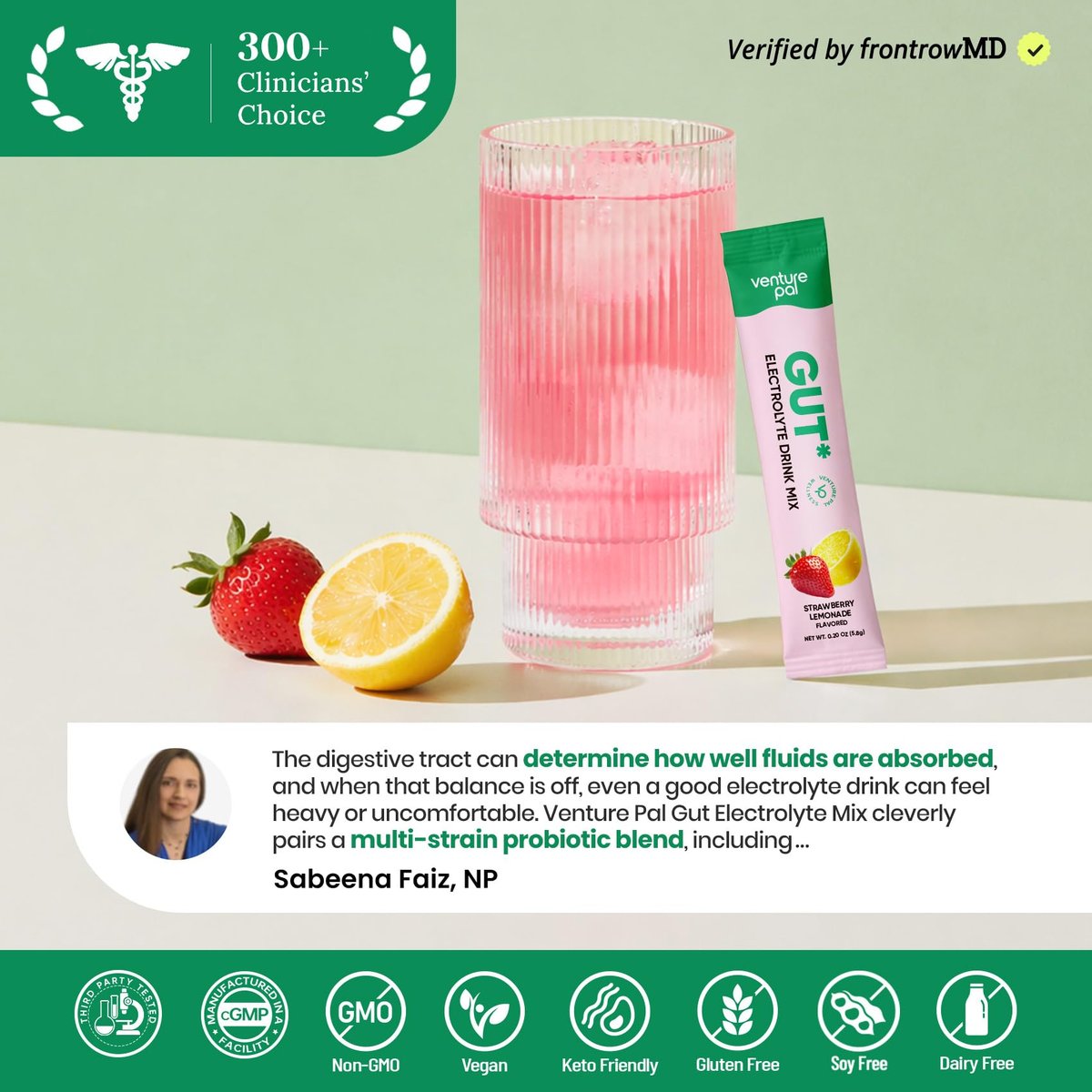 Venture Pal 2-in-1 Hydration Packets + Darmgesundheit Elektrolyte Pulver - 7 Elektrolyte & 5 Vitamine, Probiotika - Zuckerfreier Liquid Daily IV Drink Mix gegen Dehydrierung | Non-GMO | 16 Sticks