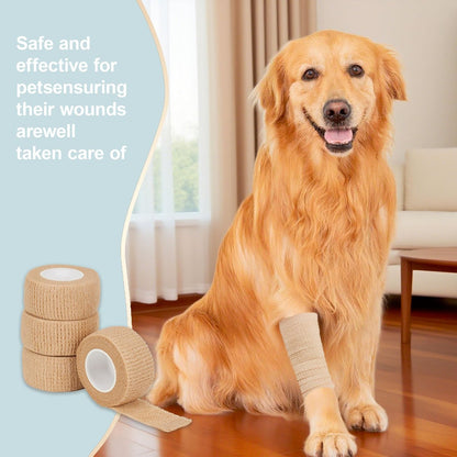 Lataala 6er-Pack Selbstklebende Bandage 1“ x 5 Yards – Sporttape für Handgelenk, Knöchel, Hand, Bein – Hautfarben – Veterinärwickel