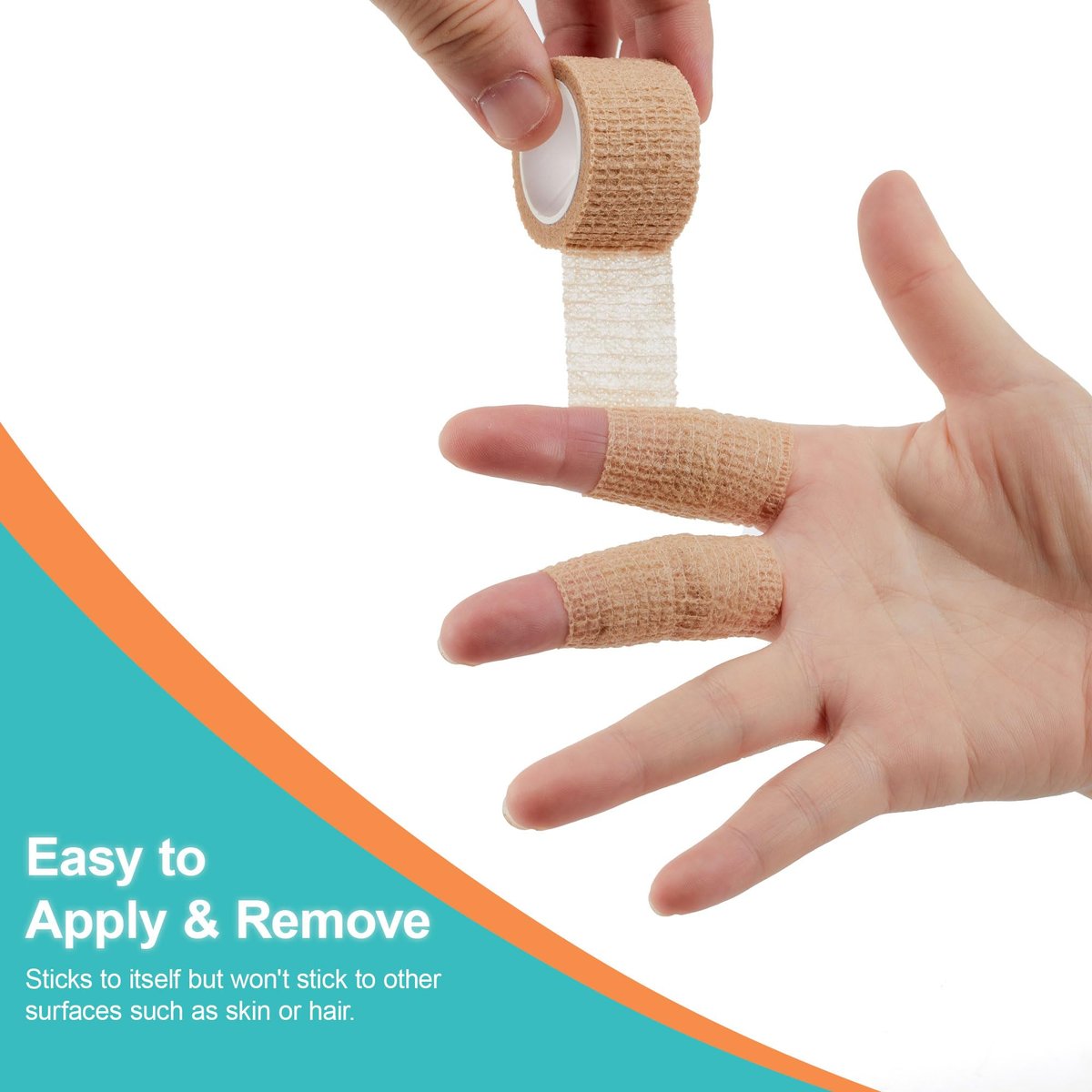 Lataala 6er-Pack Selbstklebende Bandage 1“ x 5 Yards – Sporttape für Handgelenk, Knöchel, Hand, Bein – Hautfarben – Veterinärwickel