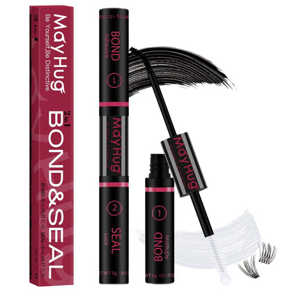 Mayhug Lash Bond and Seal – Wasserdichter 2-in-1 Wimpernkleber für Cluster-Wimpern, langanhaltend 72h, starke Haftung (5ml+5ml)