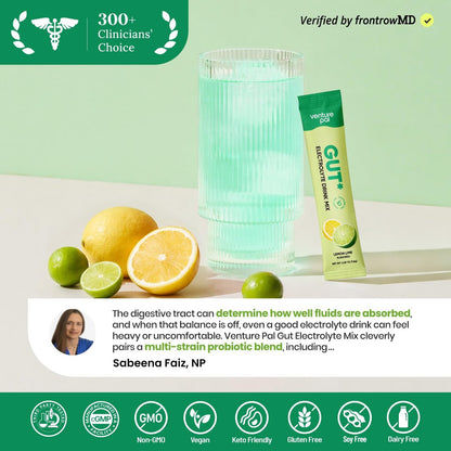Venture Pal 2-in-1 Hydration Packets + Darmgesundheit Elektrolyte Pulver - 7 Elektrolyte & 5 Vitamine, Probiotika - Zuckerfreies Flüssiges Tägliches IV-Getränk zur Dehydrationslinderung | Non-GMO | 16 Sticks