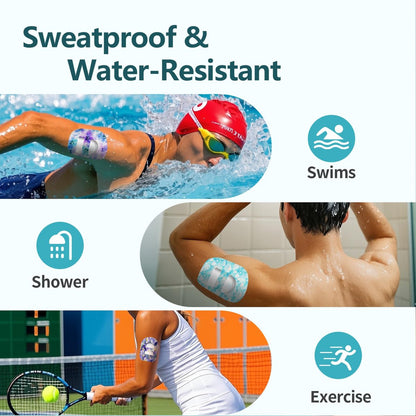 Wasserdichte Klebepflaster für Omnipod 5 – Überpflaster mit vorgestanzter Rückseite und Gurt, Bloomingday-20 Stück