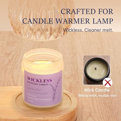Lavendel Zedernholz Duftwachs für Duftlampen-Wärmer mit 10 ml ätherischem Öl für individuelles Aroma – Flammenloser, ungiftiger Sojawachs-Duft für Zuhause, Muttertags- oder Geburtstagsgeschenk für Frauen & Männer
