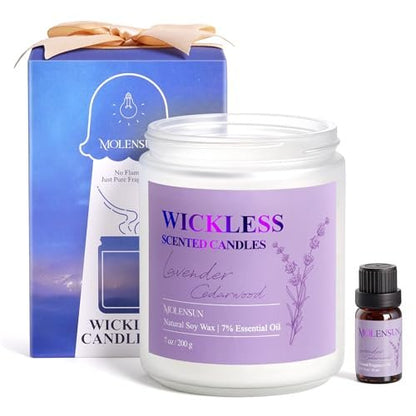 Lavendel Zedernholz Duftwachs für Duftlampen-Wärmer mit 10 ml ätherischem Öl für individuelles Aroma – Flammenloser, ungiftiger Sojawachs-Duft für Zuhause, Muttertags- oder Geburtstagsgeschenk für Frauen & Männer