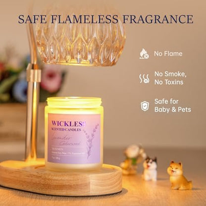 Lavendel Zedernholz Duftwachs für Duftlampen-Wärmer mit 10 ml ätherischem Öl für individuelles Aroma – Flammenloser, ungiftiger Sojawachs-Duft für Zuhause, Muttertags- oder Geburtstagsgeschenk für Frauen & Männer