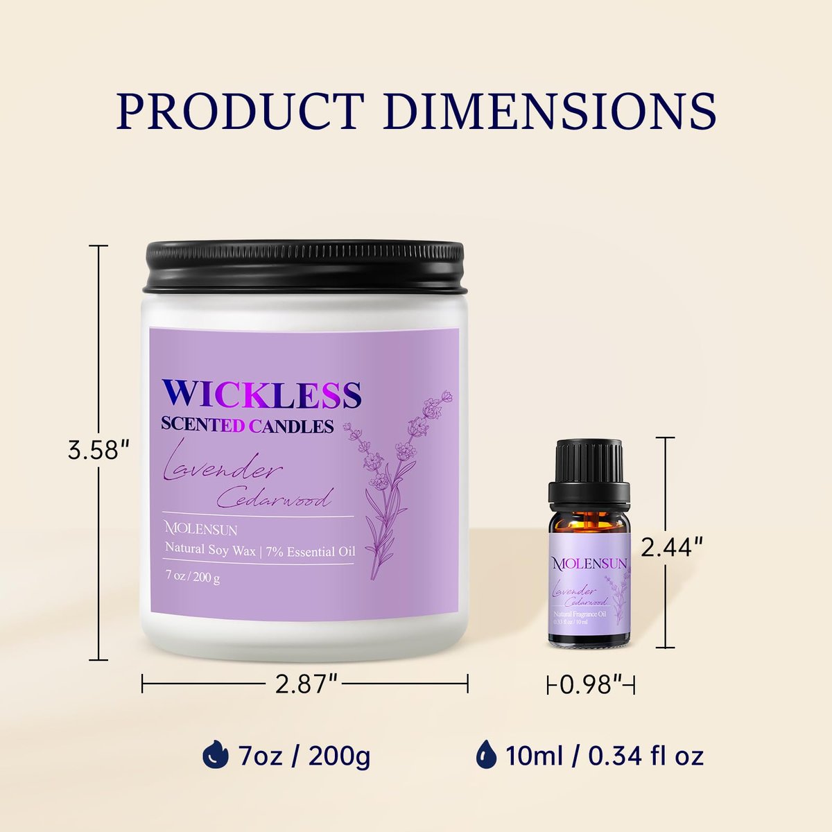 Lavendel Zedernholz Duftwachs für Duftlampen-Wärmer mit 10 ml ätherischem Öl für individuelles Aroma – Flammenloser, ungiftiger Sojawachs-Duft für Zuhause, Muttertags- oder Geburtstagsgeschenk für Frauen & Männer