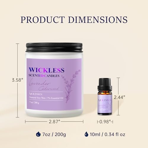 Lavendel Zedernholz Duftwachs für Duftlampen-Wärmer mit 10 ml ätherischem Öl für individuelles Aroma – Flammenloser, ungiftiger Sojawachs-Duft für Zuhause, Muttertags- oder Geburtstagsgeschenk für Frauen & Männer