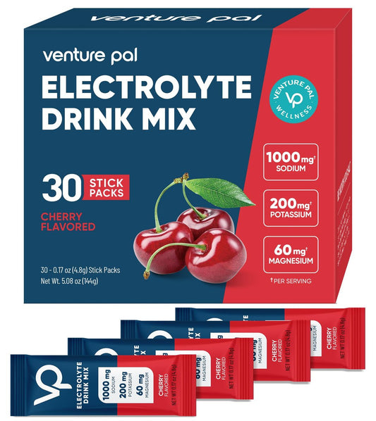 Venture Pal High Sodium Zuckerfreie Elektrolyte Pulverbeutel – Null Kalorien, mit Vitaminen, Natrium, Kalium & Magnesium – Vegan, Keto-freundlich, 30 Portionen