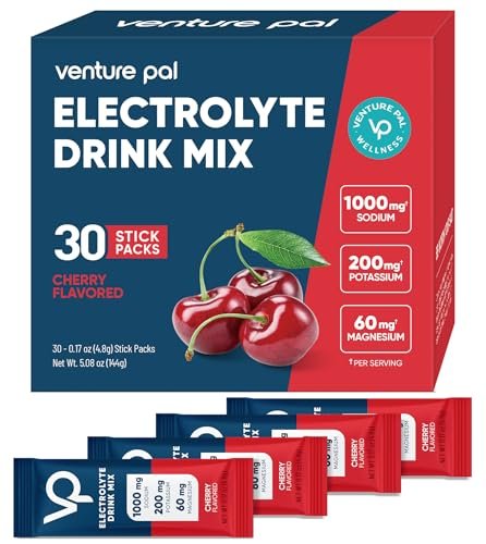 Venture Pal High Sodium Zuckerfreie Elektrolyte Pulverbeutel – Null Kalorien, mit Vitaminen, Natrium, Kalium & Magnesium – Vegan, Keto-freundlich, 30 Portionen