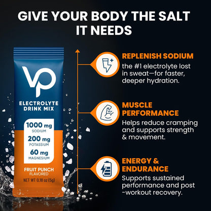 Venture Pal High Sodium Elektrolyt-Pulver-Päckchen | Zuckerfreies Hydrationsgetränk mit Natrium, Kalium, Magnesium & Vitaminen | Null Kalorien | Keto, Vegan & Paleo geeignet | 30 Sticks
