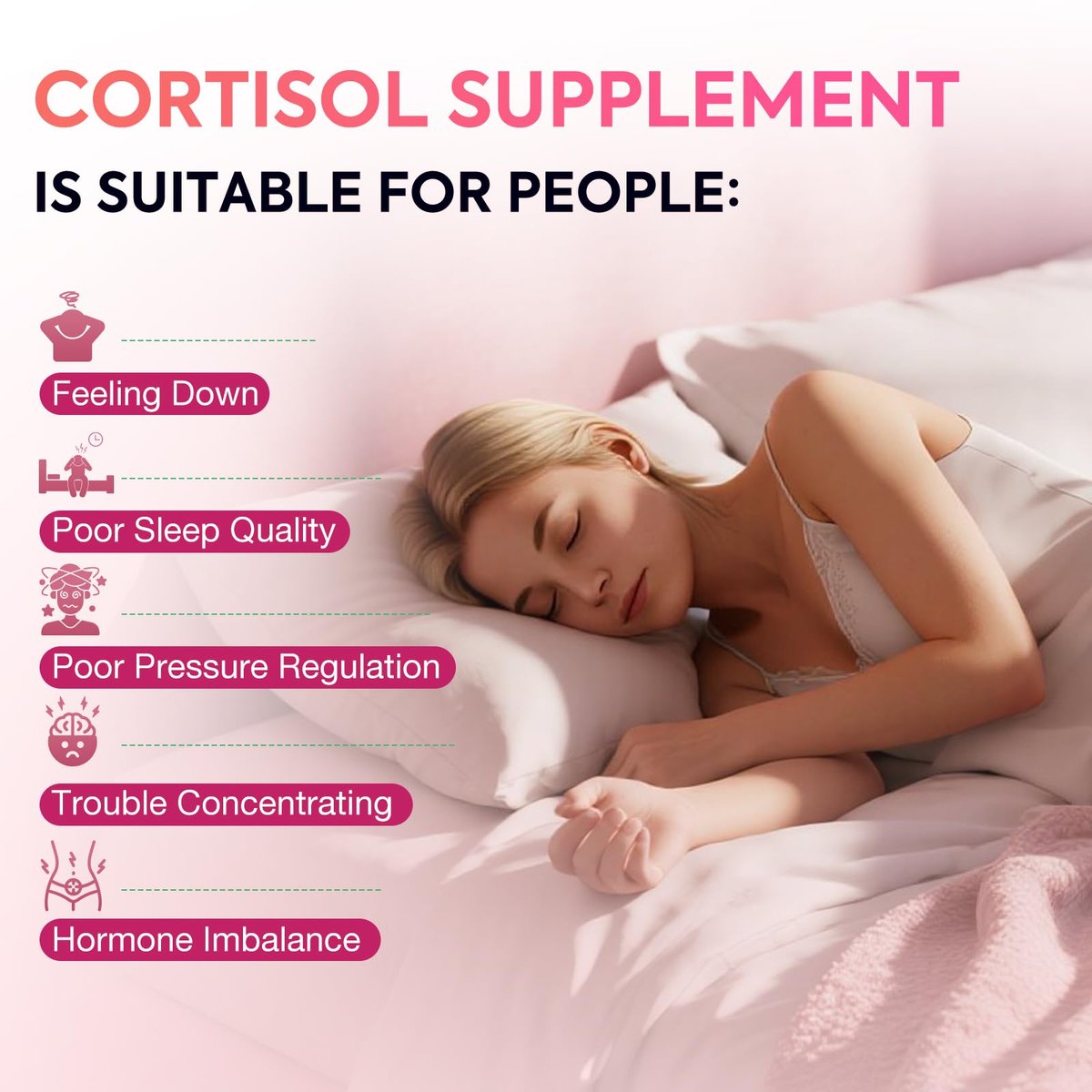 Efioist Cortisol Supplement für Frauen – 17-in-1 Hormonbalance mit Ashwagandha, Rhodiola Rosea, Magnesiumglycinat, Omega-3 – für Stimmung, Fokus und Schlaf – 60 Kapseln