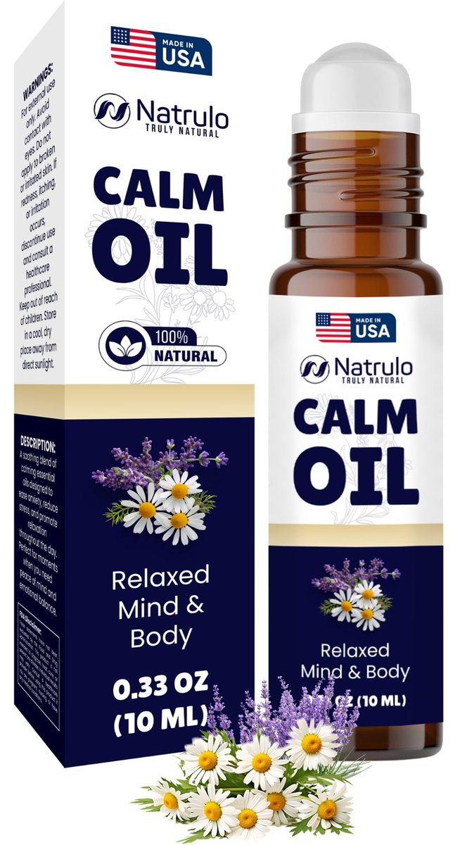 Calm Essential Oil Roll On – Beruhigende ätherische Öle mit Lavendel & Kamille – Stressabbau, Entspannung & hautberuhigende Aromatherapie – Rollerflakon – Selbstpflege & Entspannungsgeschenke für Frauen