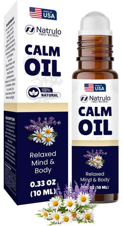 Calm Essential Oil Roll On – Beruhigende ätherische Öle mit Lavendel & Kamille – Stressabbau, Entspannung & hautberuhigende Aromatherapie – Rollerflakon – Selbstpflege & Entspannungsgeschenke für Frauen