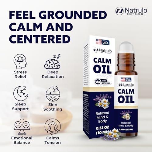 Calm Essential Oil Roll On – Beruhigende ätherische Öle mit Lavendel & Kamille – Stressabbau, Entspannung & hautberuhigende Aromatherapie – Rollerflakon – Selbstpflege & Entspannungsgeschenke für Frauen