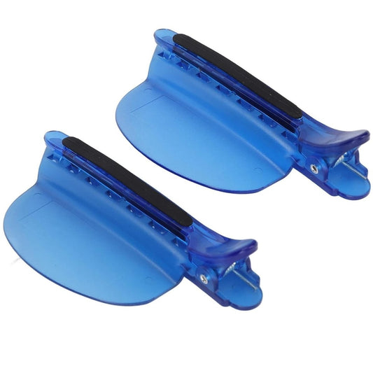 2er-Pack Hitzebeständige Haarklammern zum Abteilen – Blaue Strähnenklammern mit 7-Zahn-Design (9,5x4,5 cm) für Strähnchen, Färben, Salon und Zuhause