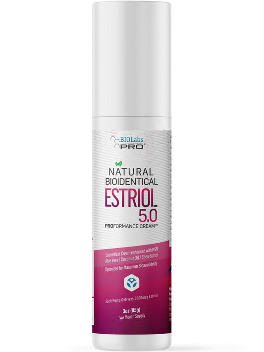 BIOLABS PRO Estri Creme – Bioidentische E3 Creme für Frauen in den Wechseljahren – 5 mg E3 pro Dosis – Zweimonatsvorrat – 85 g