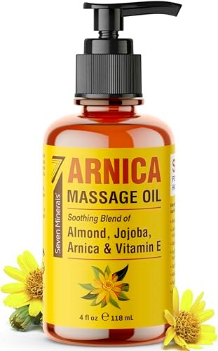 Seven Minerals Arnica Muskelöl für Massagetherapie – 118 ml – Ideal für professionelle und häusliche Körpermassagen