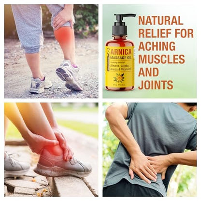 Seven Minerals Arnica Muskelöl für Massagetherapie – 118 ml – Ideal für professionelle und häusliche Körpermassagen