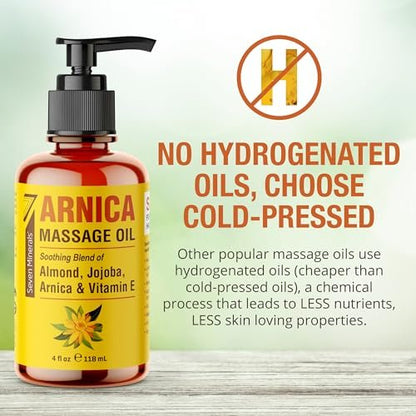 Seven Minerals Arnica Muskelöl für Massagetherapie – 118 ml – Ideal für professionelle und häusliche Körpermassagen