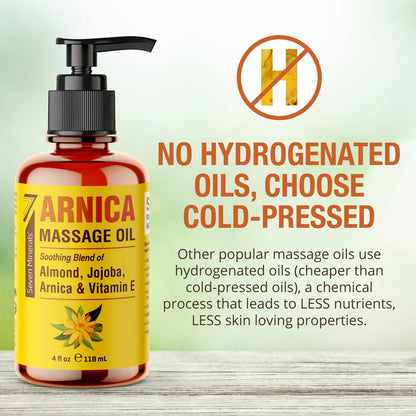 Seven Minerals Arnica Muskelöl für Massagetherapie – 118 ml – Ideal für professionelle und häusliche Körpermassagen