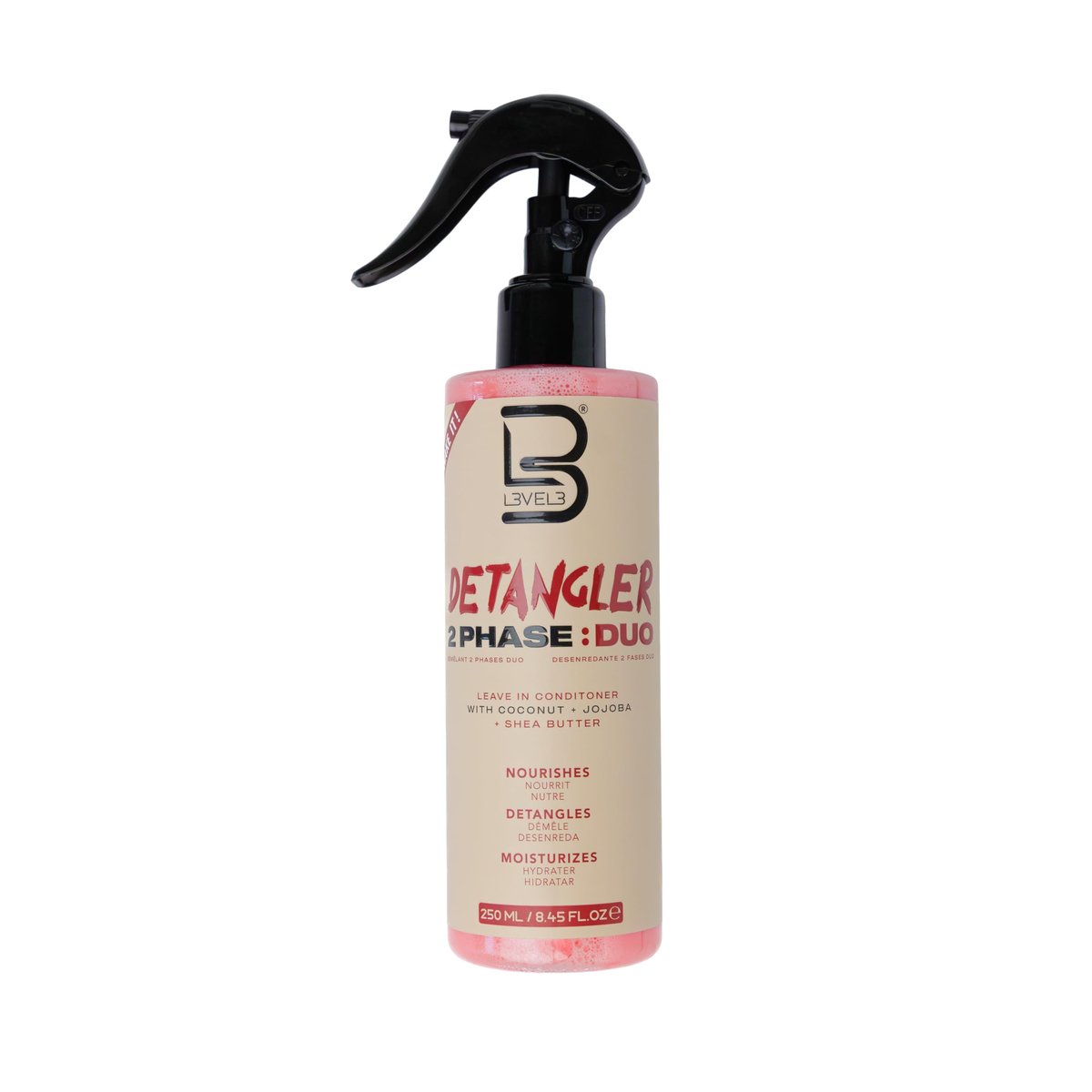 L3 Level 3 2-Phasen Entwirrungsspray für geschmeidiges Haar – Feuchtigkeitsspray für trockenes und geschädigtes Haar – Leichter Leave-In Conditioner für Glanz und Gleitfähigkeit