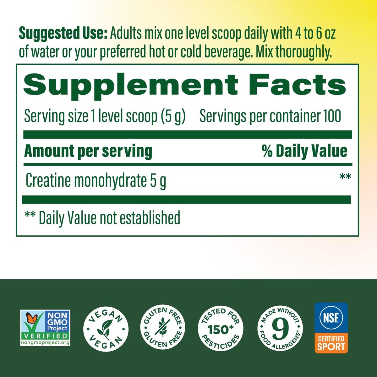 MegaFood Micronisiertes Kreatin-Monohydrat-Pulver – geschmacksneutrales Pre- & Post-Workout-Pulver für Männer & Frauen – kognitive & sportliche Leistungsunterstützung – NSF-zertifiziert für den Sport – 500 Gramm, 100 Portionen
