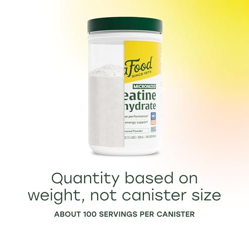 MegaFood Micronisiertes Kreatin-Monohydrat-Pulver – geschmacksneutrales Pre- & Post-Workout-Pulver für Männer & Frauen – kognitive & sportliche Leistungsunterstützung – NSF-zertifiziert für den Sport – 500 Gramm, 100 Portionen