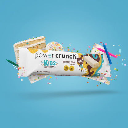 Power Crunch Kids Protein Wafer Bars – Proteinreiche Snacks mit köstlichem Geburtstagskuchen-Geschmack, 1,13 oz (12er-Pack)