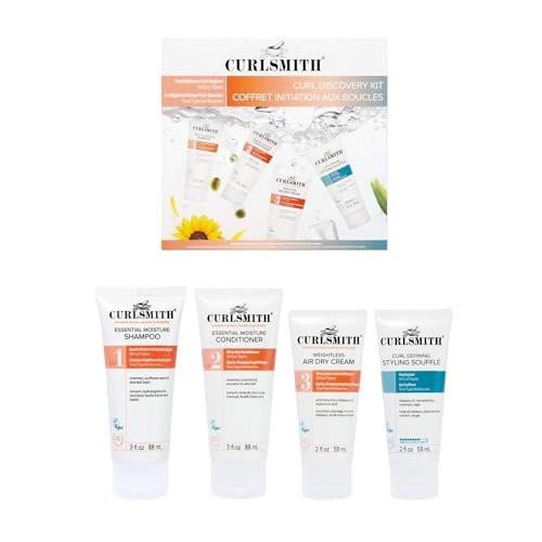 Curlsmith Curl Discovery Kit – Feuchtigkeit & Definition für Locken, Reiseset mit Shampoo, Conditioner, Leave-In und Styler, für alle Lockentypen, vegan & tierversuchsfrei