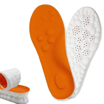 2026 Neue Stepper Einlegesohlen für Damen und Herren – 4D Cloud Massage Memory Foam Einlegesohlen mit Fußgewölbeunterstützung für ganztägigen Komfort (Orange, Herren 8 / Damen 9)