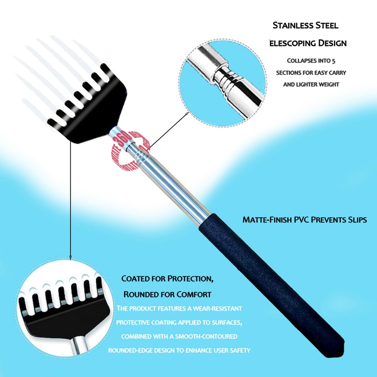 8-teiliges Geschenkset Retractable Rückenkratzer – Tragbares Metall-Massagegerät, Mehrfarbig für Männer, Frauen, Kinder & Haustiere – Ideal zu Vatertag, Valentinstag, Schulanfang