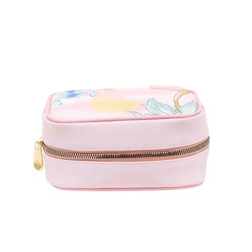 Impressions Vanity Stitch Sunset Kosmetiktasche für Reisen – Faux Saffiano Leder, bestickte Kunst, gefüttertes Inneres, Goldbeschläge