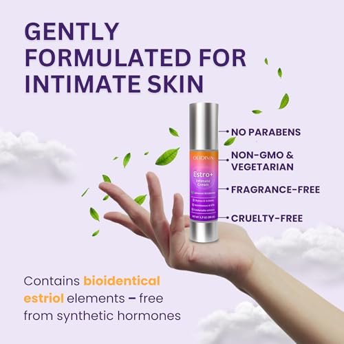 Olidiva Bioidentische Estriol-Creme für Frauen - Intimfeuchtigkeitscreme - Wechseljahre Linderung bei vaginaler Trockenheit & Juckreiz – 50g / 1,76 oz (3 Monatsvorrat)