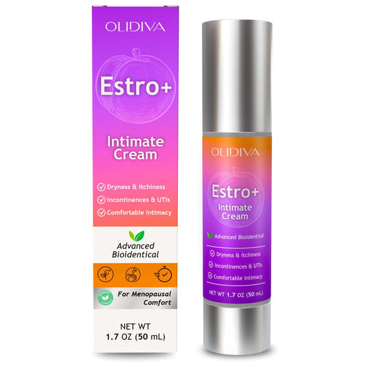 Olidiva Bioidentische Estriol-Creme für Frauen - Intimfeuchtigkeitscreme - Wechseljahre Linderung bei vaginaler Trockenheit & Juckreiz – 50g / 1,76 oz (3 Monatsvorrat)