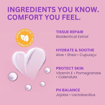 Olidiva Bioidentische Estriol-Creme für Frauen - Intimfeuchtigkeitscreme - Wechseljahre Linderung bei vaginaler Trockenheit & Juckreiz – 50g / 1,76 oz (3 Monatsvorrat)