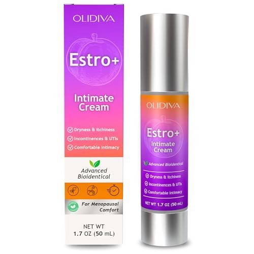Olidiva Bioidentische Estriol-Creme für Frauen - Intimfeuchtigkeitscreme - Wechseljahre Linderung bei vaginaler Trockenheit & Juckreiz – 50g / 1,76 oz (3 Monatsvorrat)