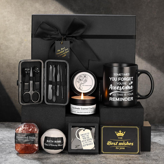 Geschenke für Männer, Self-Care-Geschenke für Männer, 7-teiliges einzigartiges Geschenkset für ihn, Papa, Freund, Ehemann, Bruder – perfekt für Geburtstag, Badeset, Spa-Kit, Körperpflege, Entspannung, Stressabbau