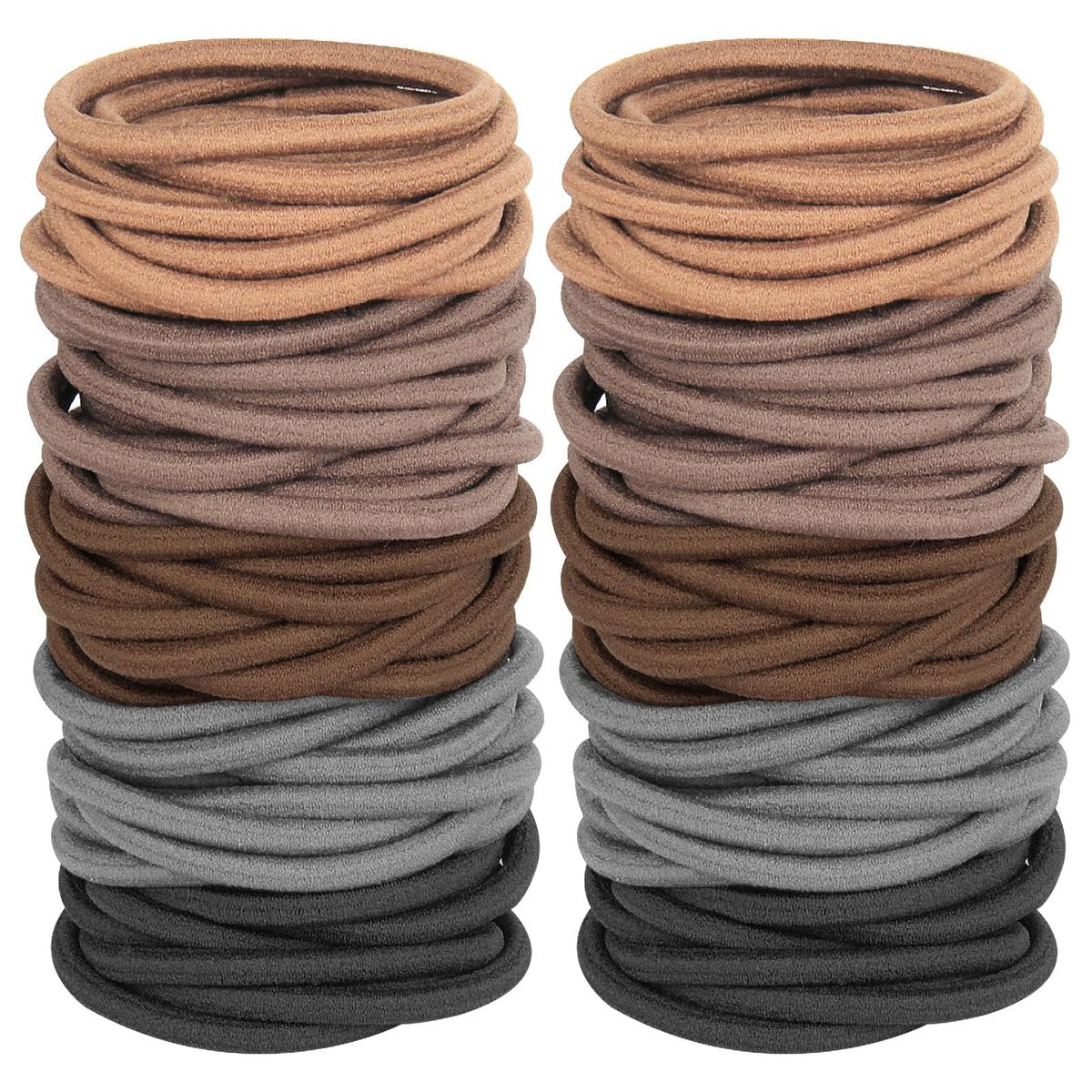 120 Stück Dicke Haargummis für Frauen und Mädchen, nahtlose haarschonende Haarbänder, hohe Elastizität, für dickes, lockiges und langes Haar, neutrale Farben (4 mm)