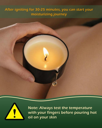 VIPwax Sojawachs-Massageöl-Kerze für Stressabbau und Hautfeuchtigkeit, Paarmassage, romantisches Geschenk, SPA für Zuhause, Duftkerze Körperöl - Vanilleduft 2,35 Unzen