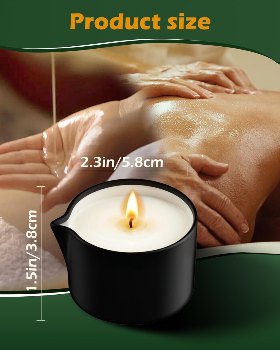 VIPwax Sojawachs-Massageöl-Kerze für Stressabbau und Hautfeuchtigkeit, Paarmassage, romantisches Geschenk, SPA für Zuhause, Duftkerze Körperöl - Vanilleduft 2,35 Unzen