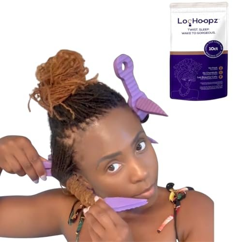 Loc Hoopz – 10 Lange Schaumstoff-Lockendrehungen für Microlocs & Sisterlocks, Hitzefreie Lockenwickler für natürliche Locken, Schlaffreundliche Rollen für strukturiertes Haar