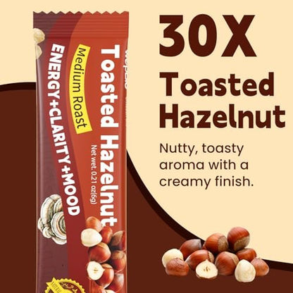 WepBio Bio-Pilz-Kaffee 11-in-1 Adaptogener Pilzmischung mit Ashwagandha KSM-66, Löwenmähne, Reishi, Truthahnschwanz, Haselnuss-Instantpilzkaffee für Energie, Fokus, Zuckerfrei, 30 Portionen