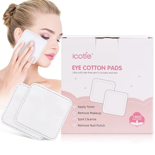 200 Stück Abschminkpads aus 100 % Baumwolle, ultraweiche quadratische Wattepads, Vlies-Technologie, Make-up-Entferner-Pads für die Gesichtsreinigung für alle Hauttypen