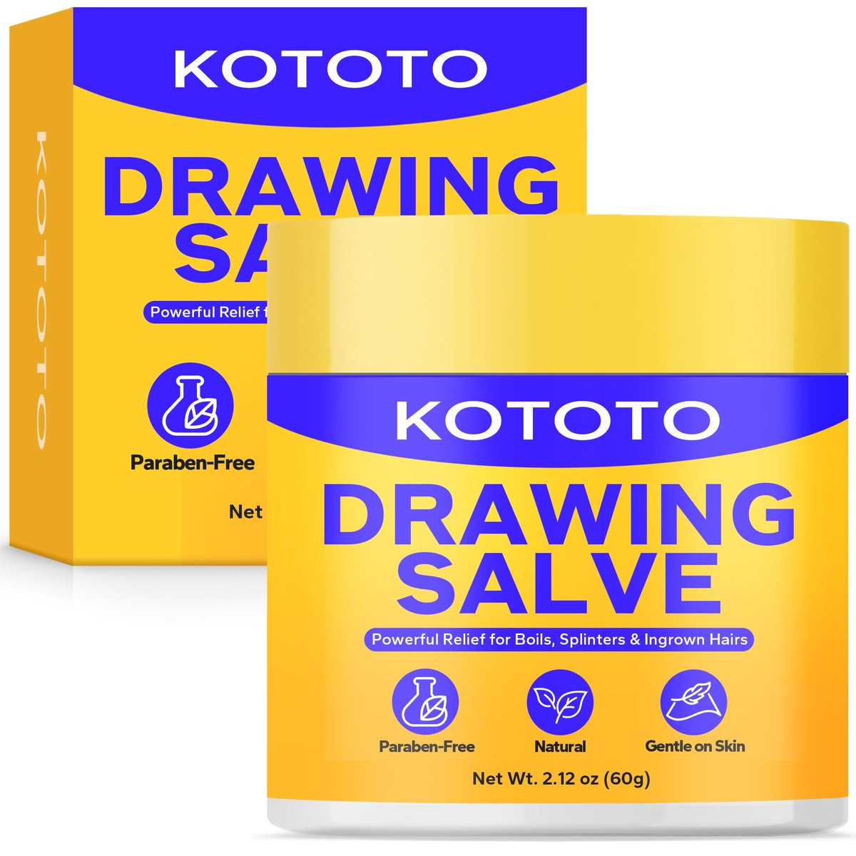 Kototo Naturals Drawing Salbe – 2,12 Unzen für die Behandlung von Furunkeln, Zysten, eingewachsenen Haaren, Splittern, Insektenstichen und Hautirritationen