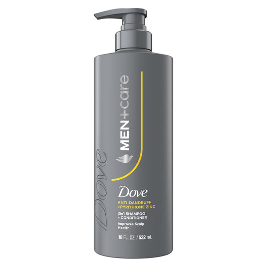 DOVE MEN+CARE 2-in-1 Shampoo + Conditioner Anti-Schuppen 18 oz – Verbessert die Kopfhautgesundheit mit Pyrithion-Zink