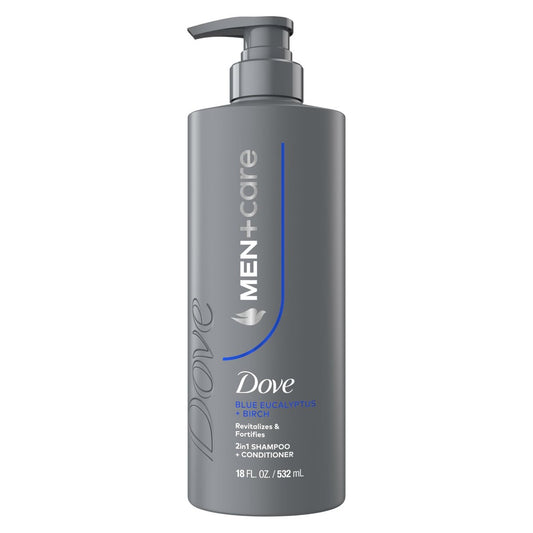 DOVE MEN + CARE Shampoo Eukalyptus & Birke 1 Stück für echtes Haar, das die Haarstärke steigert, revitalisiert und stärkt, 532 ml