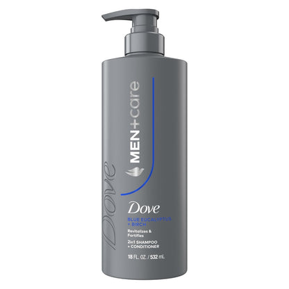 DOVE MEN + CARE Shampoo Eukalyptus & Birke 1 Stück für echtes Haar, das die Haarstärke steigert, revitalisiert und stärkt, 532 ml