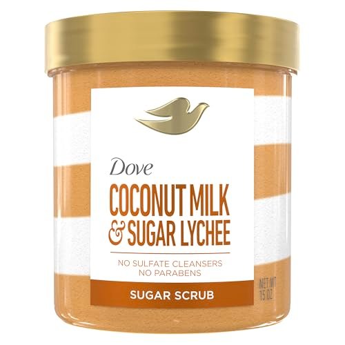 Dove Sugar Body Scrub Kokosnuss & Lychee – Peeling für sanftes Peeling und Feuchtigkeit, 425 g
