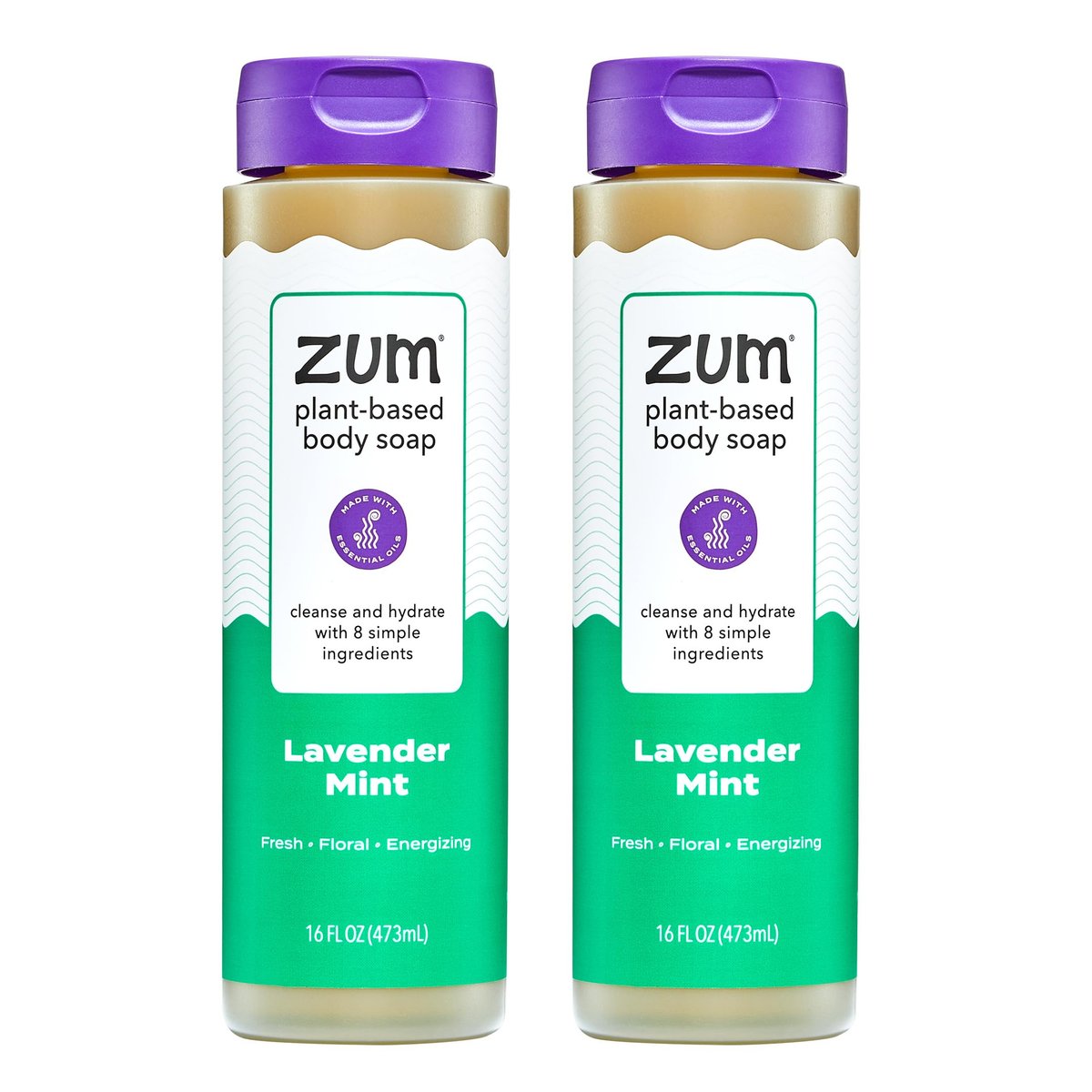Zum Body Soap Lavendel Minze 16 fl oz (2er Pack) – Natürliche Flüssigseife